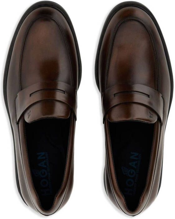Hogan H576 leather loafers Brown