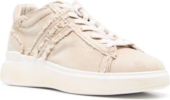 Hogan H580 distressed-effect low-top canvas sneakers Neutrals