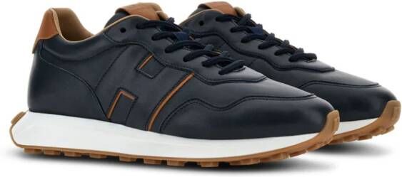 Hogan H601 leather lace-up sneakers Black