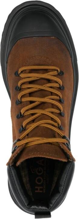 Hogan H619 lace-up leather boots Brown