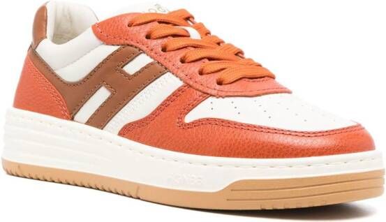 Hogan H630 lace-up leather sneakers Orange