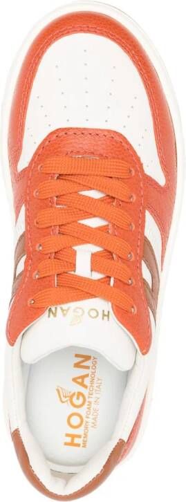 Hogan H630 lace-up leather sneakers Orange