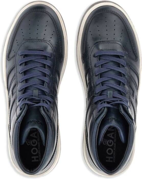 Hogan H630 logo-patch leather sneakers Blue
