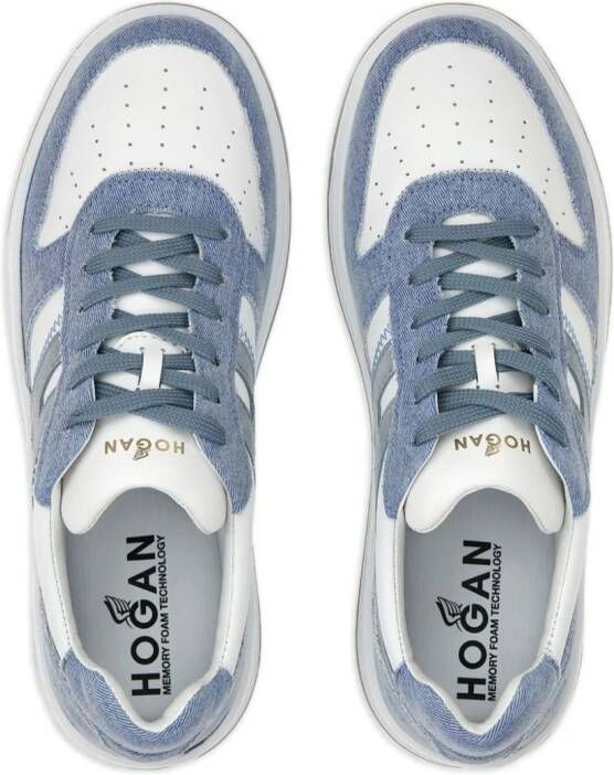 Hogan H630 logo-patch leather sneakers White