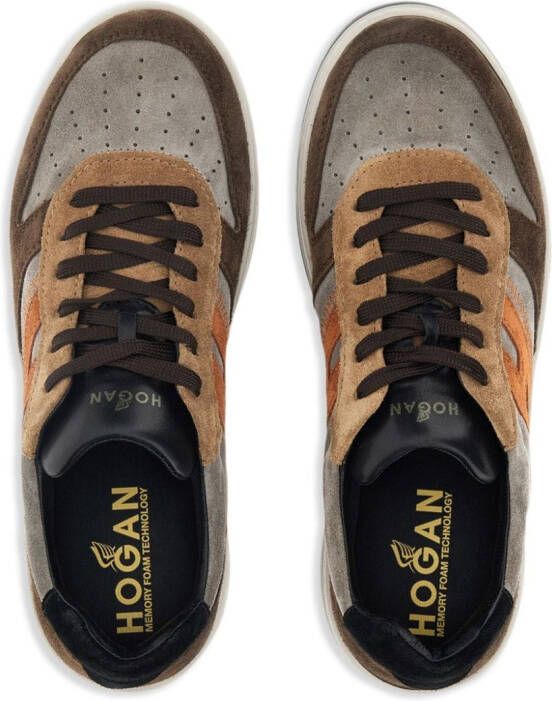 Hogan H630 panelled low-top sneakers Brown