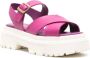 Hogan H644 55mm chunky-sole leather sandals Pink - Thumbnail 2