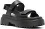 Hogan H644 platform leather sandals Black - Thumbnail 2