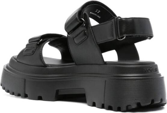 Hogan H644 platform leather sandals Black