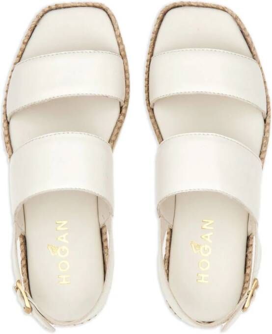 Hogan H660 leather sandals White