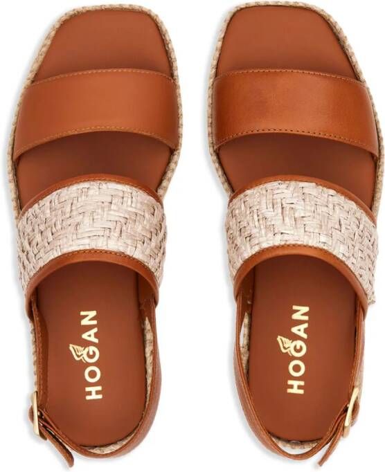 Hogan H660 woven leather sandals Brown