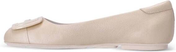 Hogan H661 patent-leather ballerina shoes Neutrals