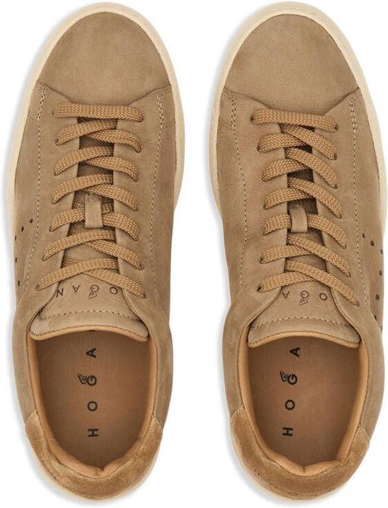 Hogan H672 lace-up leather sneakers Brown