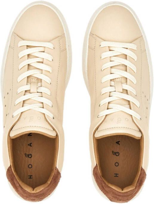 Hogan H672 lace-up leather sneakers Neutrals