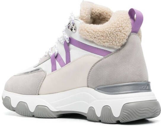 Hogan Hyperactive shearling-lined mid-top sneakers Neutrals