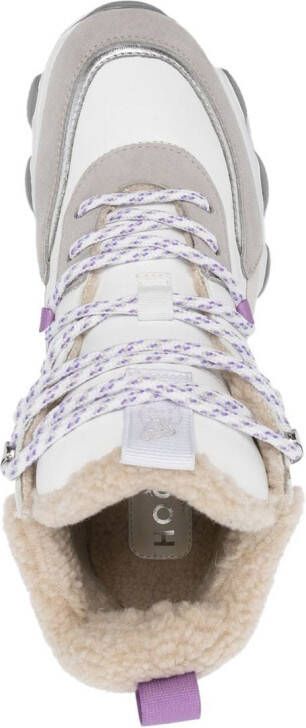 Hogan Hyperactive shearling-lined mid-top sneakers Neutrals