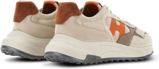 Hogan Hyperlight lace-up panelled sneakers Neutrals