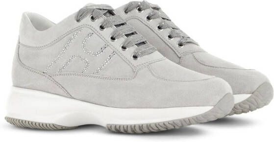 Hogan Interactive crystal-embellished sneakers Grey