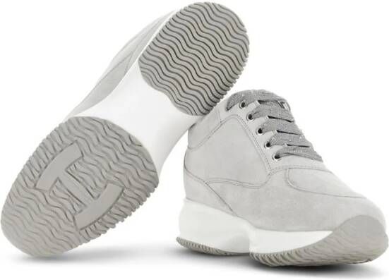Hogan Interactive crystal-embellished sneakers Grey