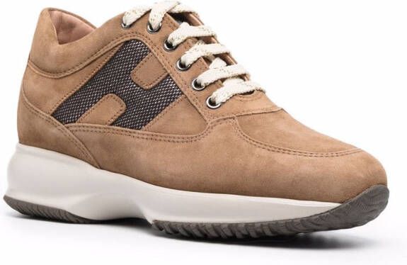 Hogan Interactive low-top suede sneakers Brown