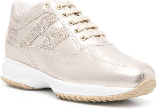 Hogan Interactive metallic low-top sneakers Neutrals