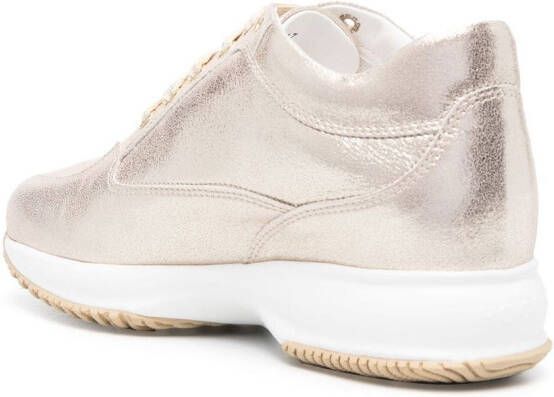 Hogan Interactive metallic low-top sneakers Neutrals