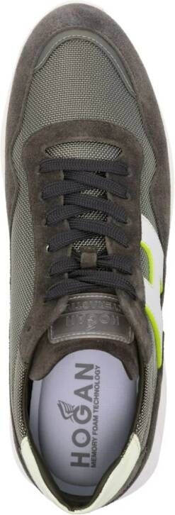 Hogan Interactive panelled leather sneakers Green