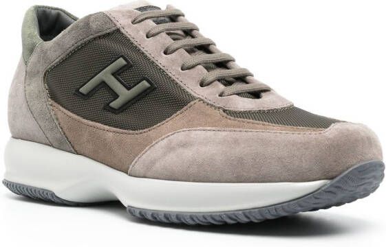 Hogan Interactive suede lace-up sneakers Brown
