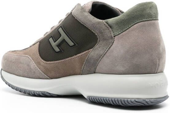 Hogan Interactive suede lace-up sneakers Brown