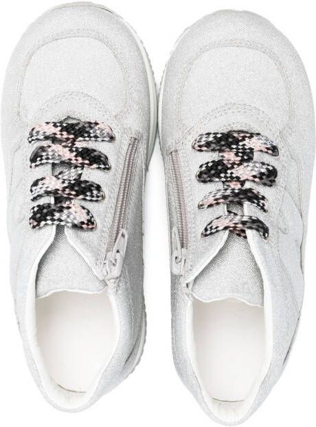 Hogan Kids H-embroidered sneakers Grey