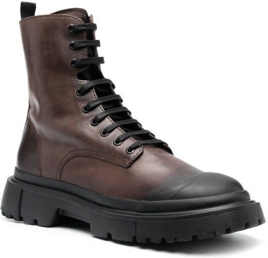 Hogan lace-up ankle boots Brown