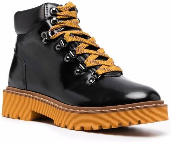 Hogan lace-up hiking boots Black