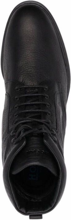 Hogan lace-up leather boots Black