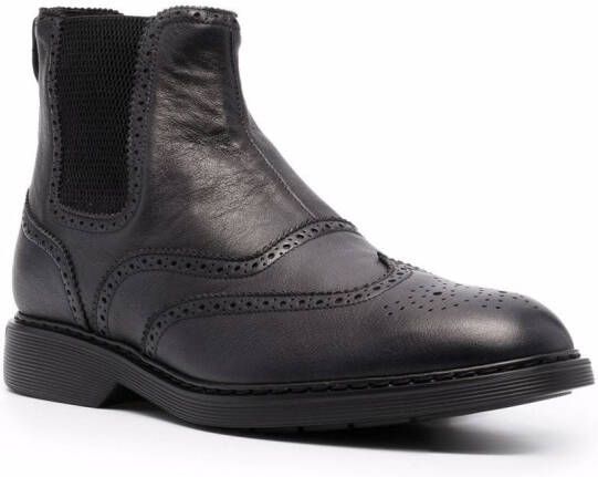 Hogan leather Chelsea boots Black