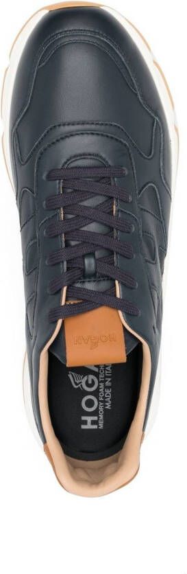 Hogan leather embossed-logo sneakers Blue