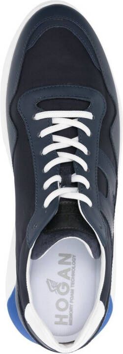 Hogan leather logo-patch low-top sneakers Blue