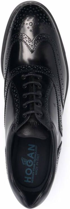 Hogan leather lace-up brogues Black