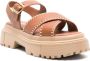 Hogan leather platform sandals Brown - Thumbnail 2