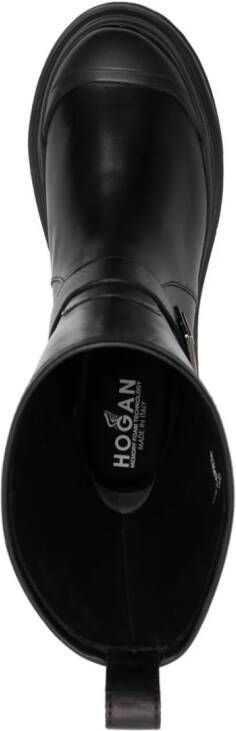 Hogan logo-buckle 40mm ankle boots Black