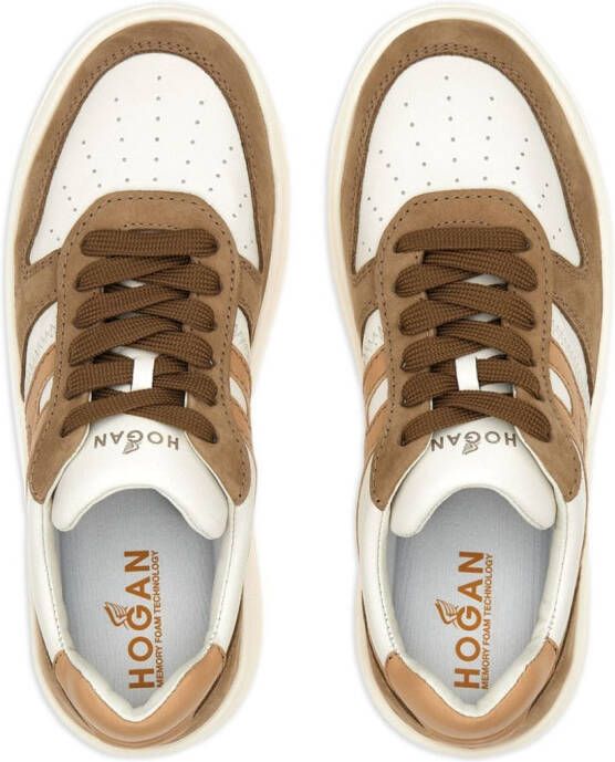 Hogan logo-embellished leather sneakers Brown