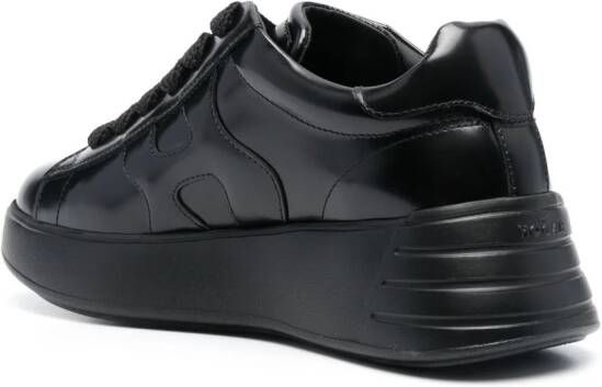 Hogan logo-embossed 45mm lace-up leather sneakers Black