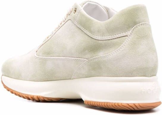 Hogan logo-patch lace-up sneakers Neutrals