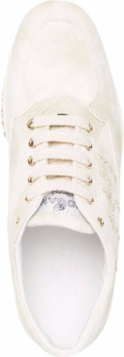 Hogan logo-patch lace-up sneakers Neutrals