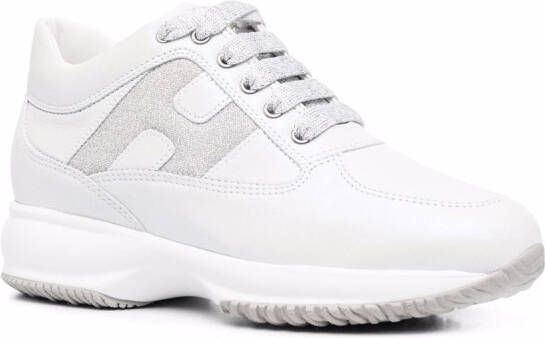 Hogan logo-patch lace-up sneakers Grey