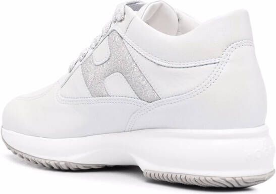 Hogan logo-patch lace-up sneakers Grey