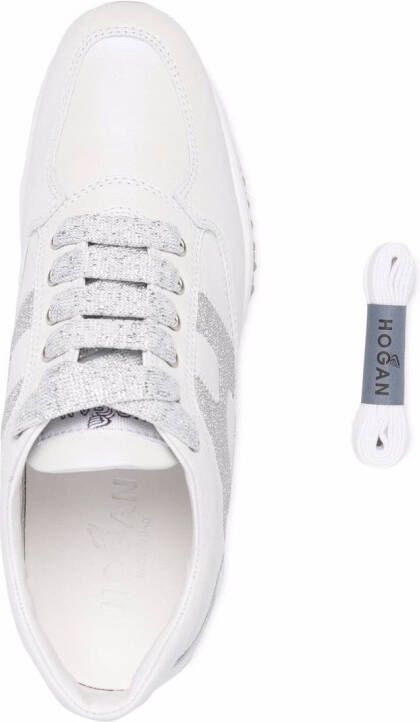 Hogan logo-patch lace-up sneakers Grey