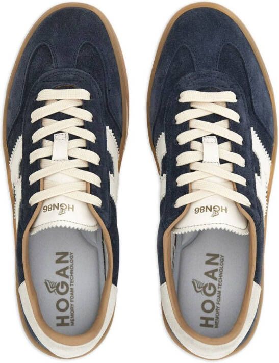 Hogan logo-patch leather sneakers Blue