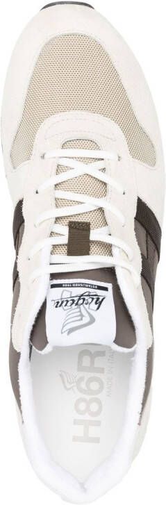 Hogan logo-patch leather sneakers Neutrals