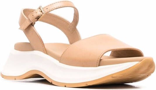 Hogan open-toe leather sandals Neutrals