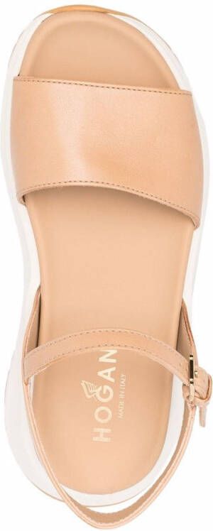 Hogan open-toe leather sandals Neutrals