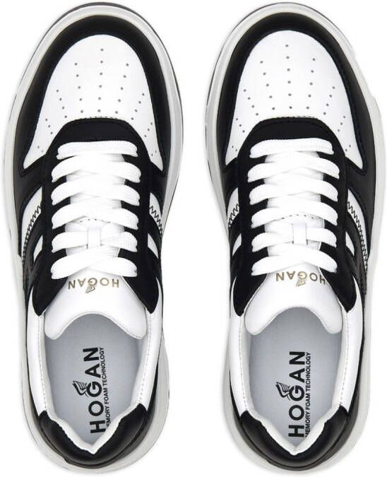 Hogan panelled-design leather sneakers Black